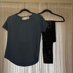 Under Armour Blue/Grey T-Shirt with Matching Leggings